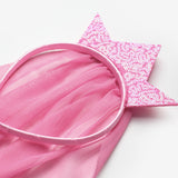 Pink Tulle Detailed Queen Figured Girl's Crown