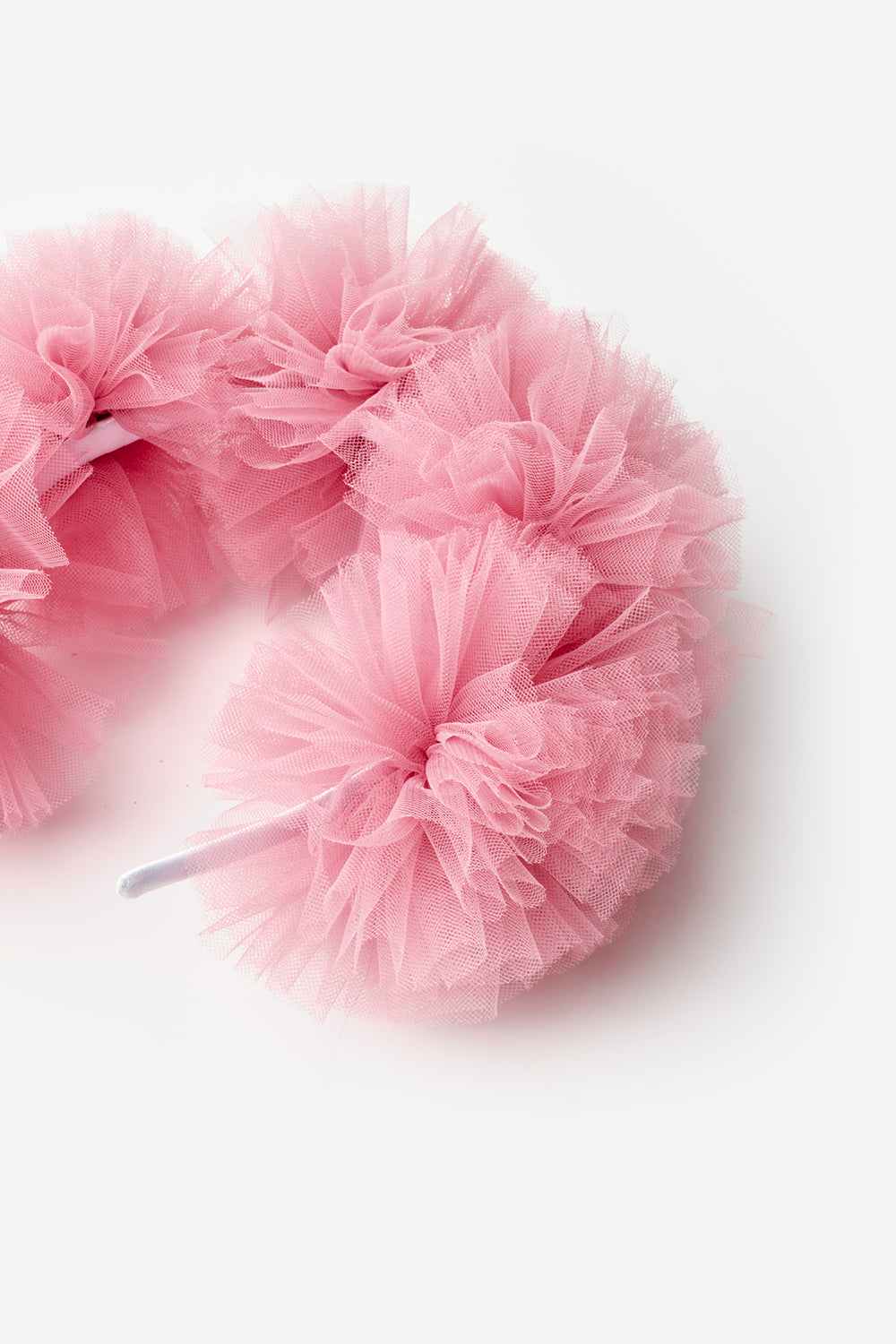 Gülkurusu  Tül Ponponlu Kız Çocuk Taç