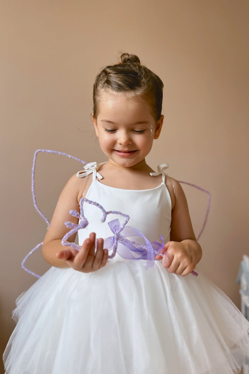 Lila Pullu 2'li Kelebek Kanat Asa Set