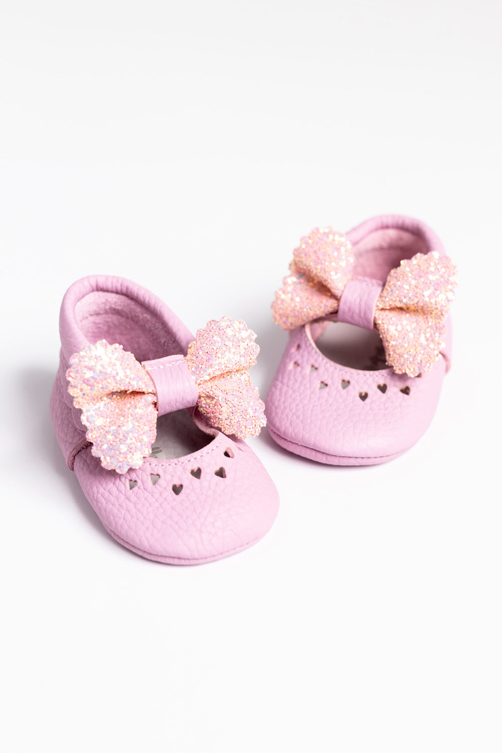 Pembe Pullu Fiyonklu Deri Kız Bebek Makosen