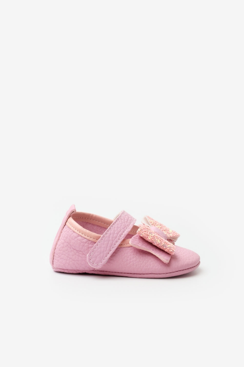 Pembe Pullu Cırtlı Deri Kız Bebek Makosen