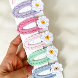 Çok Renkli Soft Örgü Çiçek 5'li Çıtçıt Toka Set