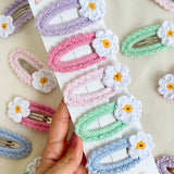 Çok Renkli Soft Örgü Çiçek 5'li Çıtçıt Toka Set