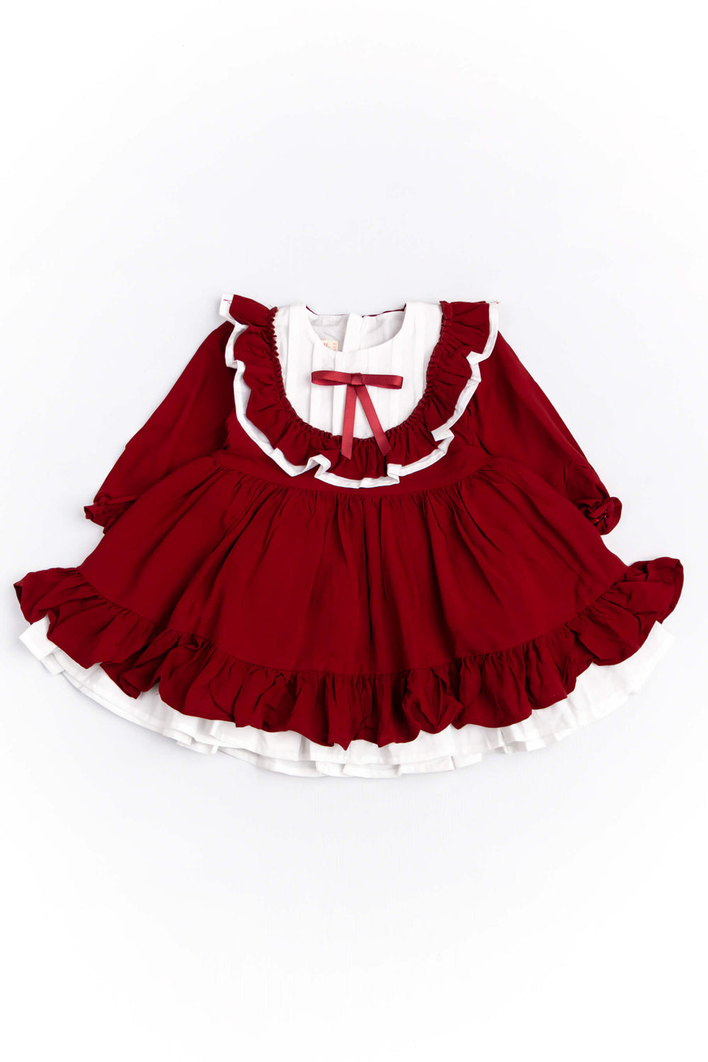 Bordo  Vintage Kız Çocuk Elbise - Silvia