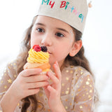 Bej Ponponlu Its My Birthday Yazılı Saç Bandı