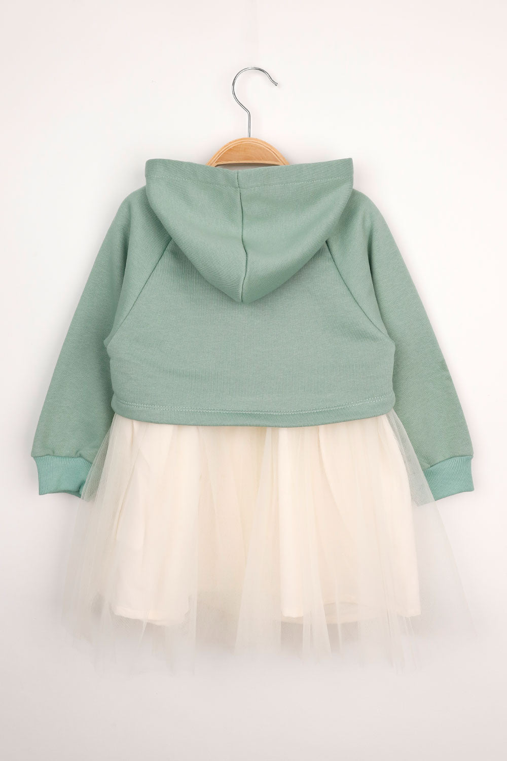 Mint Papatya Desenli Kapüşonlu Sweat Elbise Takım - Fleur