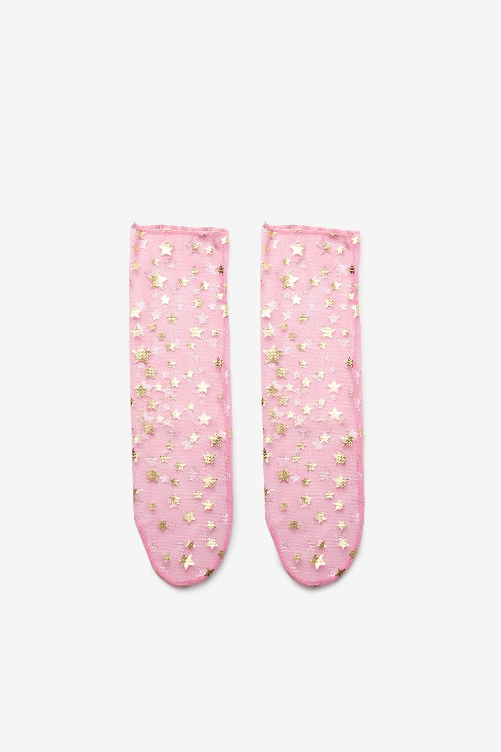 Pembe Gold Küçük Yıldız Detaylı Kız Çocuk Tül Çorap