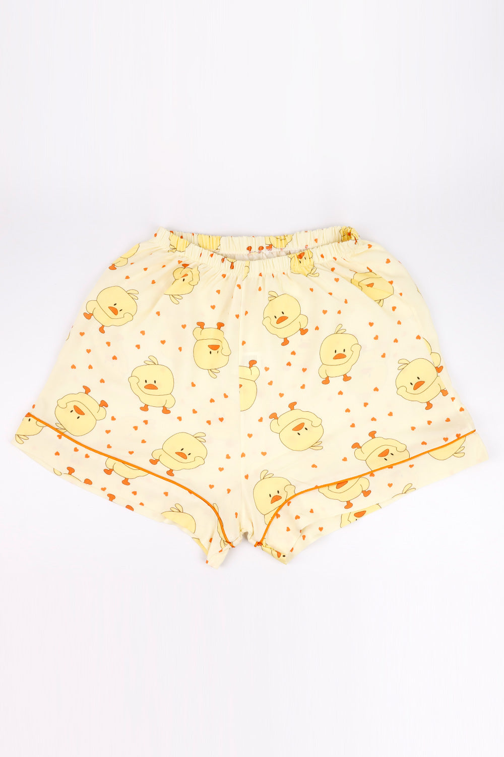 Sarı Civciv Desenli Biyeli Kadın Pijama Takımı