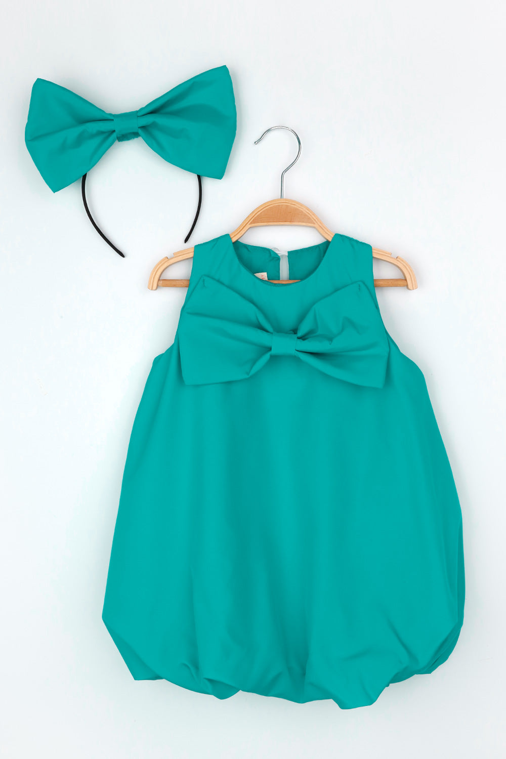 Mint Fiyonk Detaylı Kız Çocuk Balon Elbise - Lolita