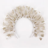 Beyaz  Üzeri Büyük Yıldızlı Kız Çocuk Tül Taç