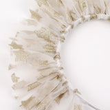 Beyaz  Üzeri Büyük Yıldızlı Kız Çocuk Tül Taç