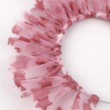 Gülkurusu  Üzeri Büyük Yıldızlı Kız Çocuk Tül Taç