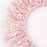 Pembe  Üzeri Papatyalı Kız Çocuk Tül Taç