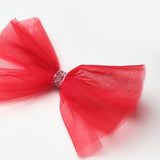 Red Glittery Tie-Up Girls' Tulle Clip Hairclip