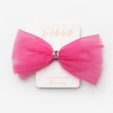 Damson Glitter Tie-Up Girls' Tulle Clip Hairclip