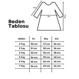 Lacivert  Uzun Kollu Yaka Detaylı Simli Kız Çocuk Elbise - Maya