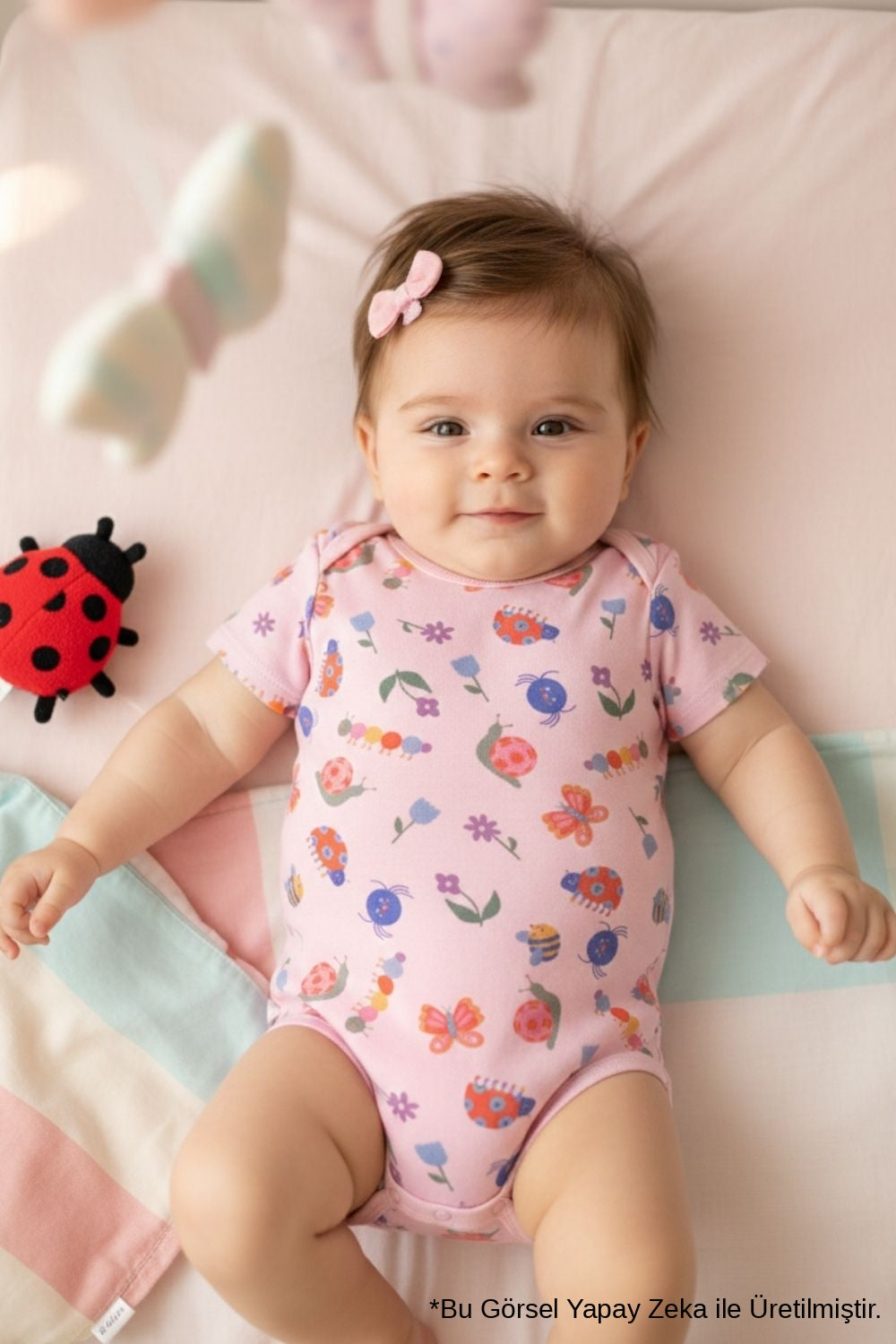 Pink Floral Patterned Two-Piece Baby Girl Bodysuit Set - Zoe – Le