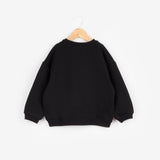 Siyah Gül Aksesuarlı Kız Çocuk Sweatshirt - Elisa