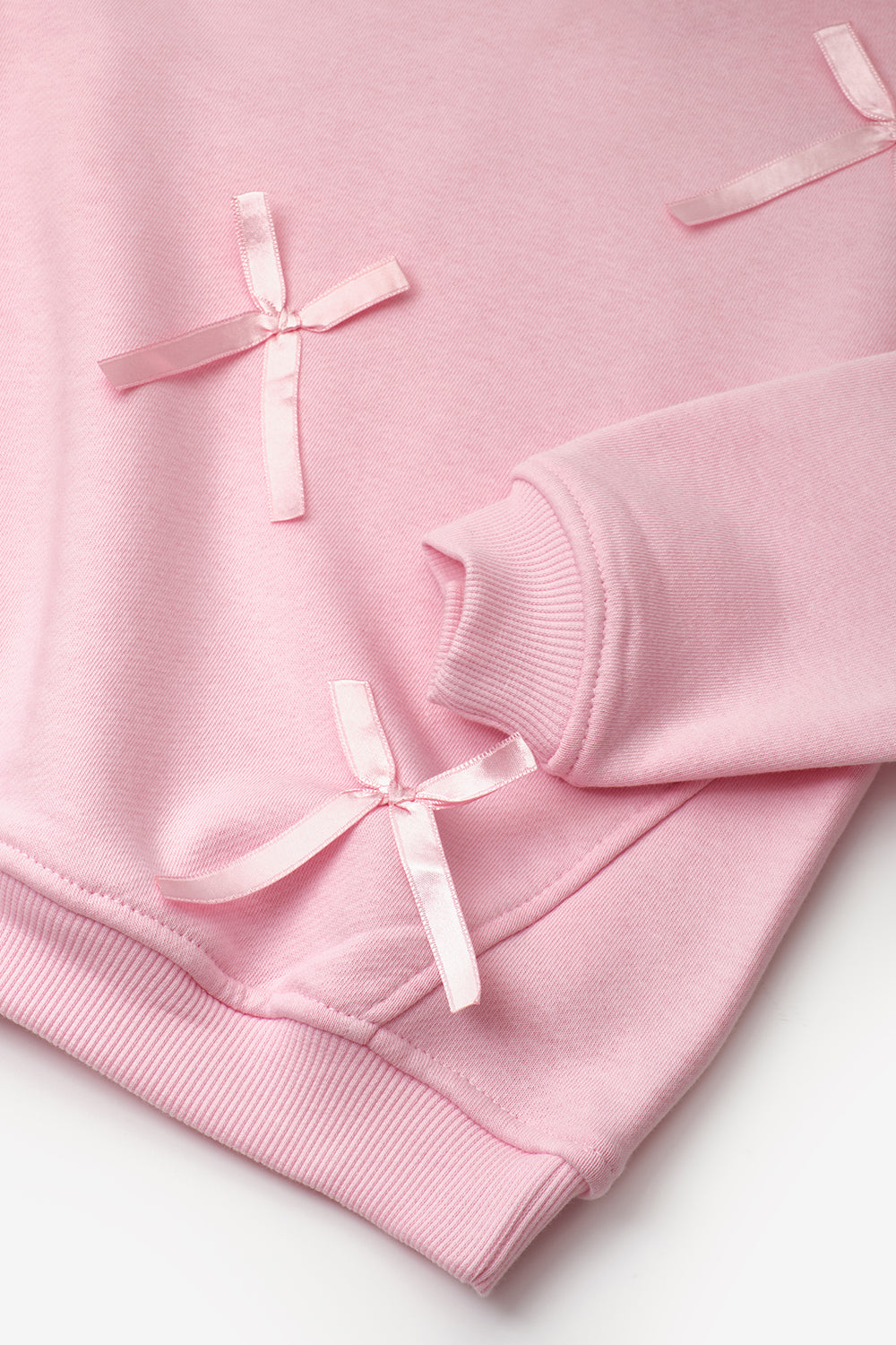 Pembe Fiyonk Detaylı Kız Çocuk Sweatshirt