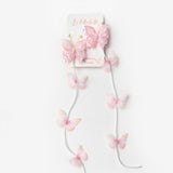 Pink Butterfly Pearl Dangle Girls Hair Clip