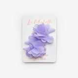 Lilac 2-Piece Tulle Flower Hairless Baby Hair Clip