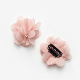 Powder 2-Piece Tulle Flower Hairless Baby Hair Clip