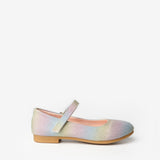 Multicolor Rainbow Shades Glittery Girls' Ballerinas