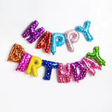 Çok Renkli Kalp Desenli Happy Birthday Balon Set