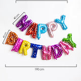 Çok Renkli Kalp Desenli Happy Birthday Balon Set