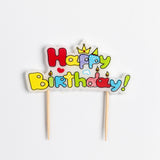 Çok Renkli  Happy Birthday Yazılı Mum