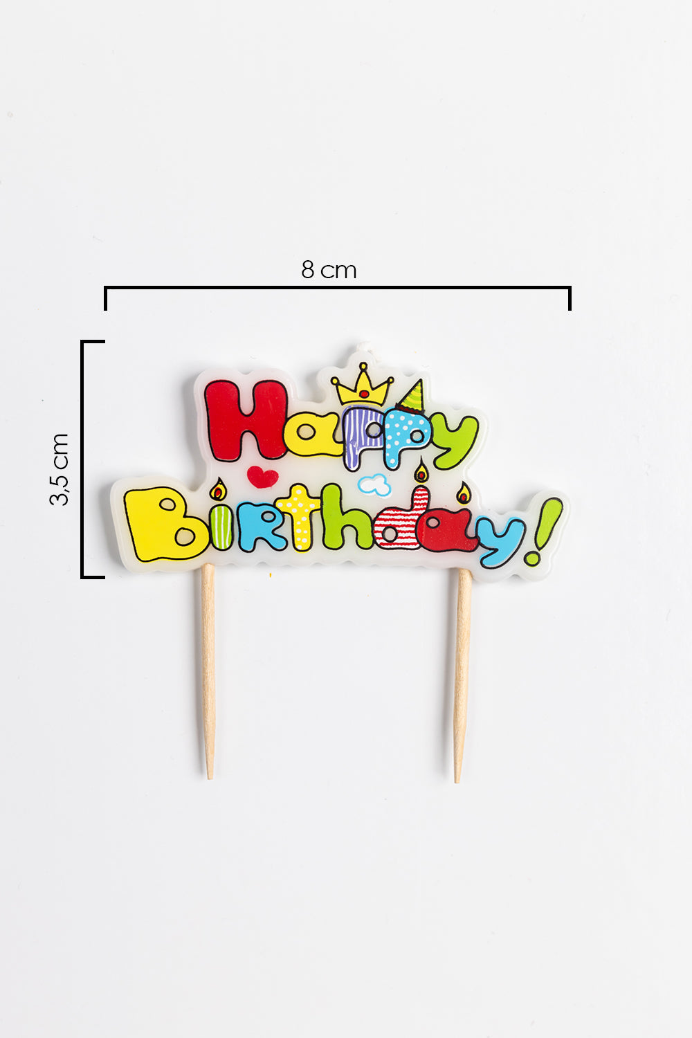 Çok Renkli  Happy Birthday Yazılı Mum