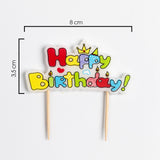 Çok Renkli  Happy Birthday Yazılı Mum