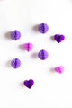 Lilac Pompom Heart 4-Piece Honeycomb Decorations