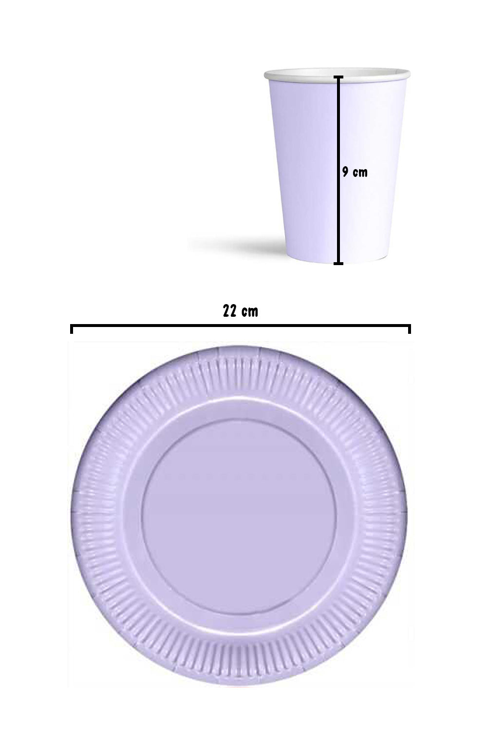 Lila  8'li Tabak Bardak Set