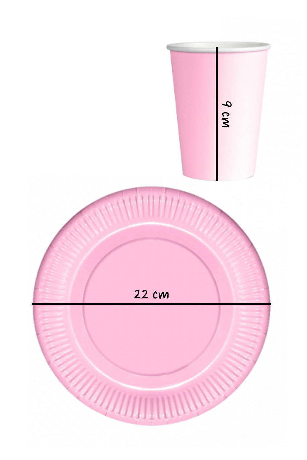 Pembe  8'li Tabak Bardak Set