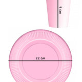 Pembe  8'li Tabak Bardak Set