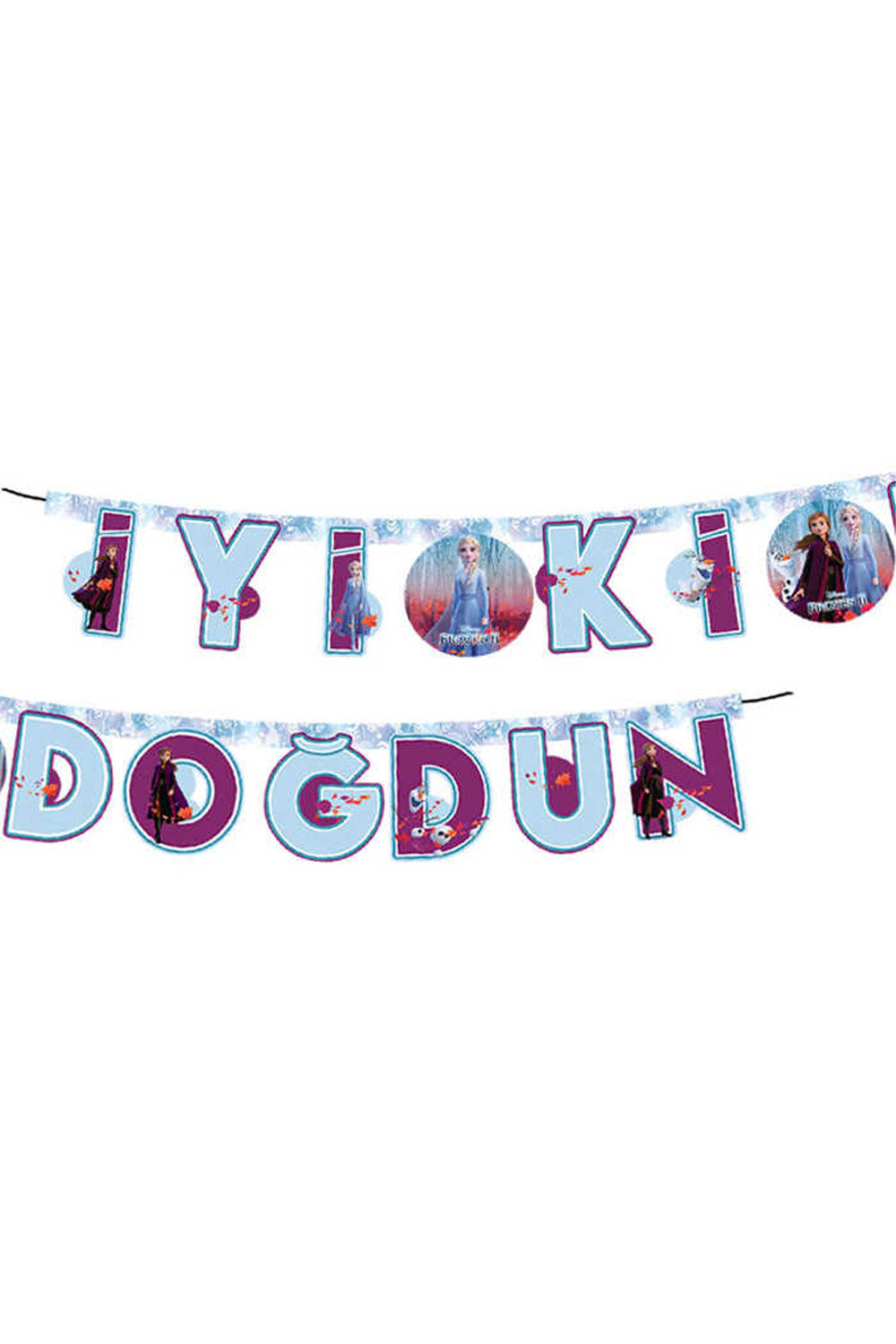 Çok Renkli  Frozen ve Elsa Temalı 3'lü Parti Seti