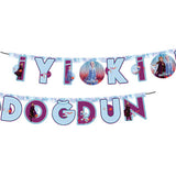 Çok Renkli  Frozen ve Elsa Temalı 3'lü Parti Seti
