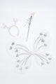 Beyaz  Kelebek Kanat Asa Taç 3'lü Set