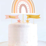 Çok Renkli  Gökkuşağı Yıldız Happy Birthday Kürdan Set