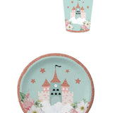 Mint Şato Baskılı 8'li Tabak Bardak Set