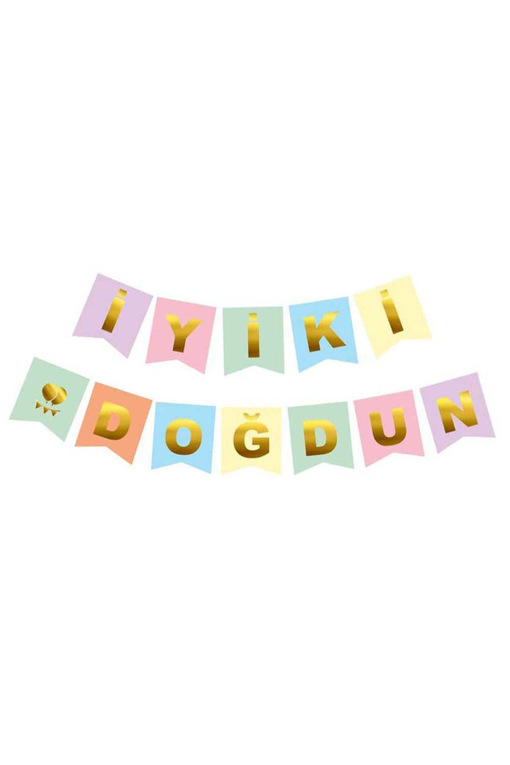 Çok Renkli  İyi Ki Doğdun Flama Banner