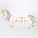 Çok Renkli  Unicorn Happy Birthday Banner