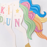 Çok Renkli  Unicorn Happy Birthday Banner
