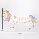Çok Renkli  Unicorn Happy Birthday Banner