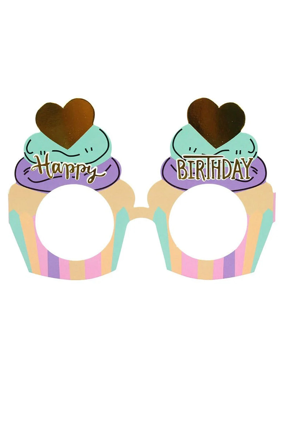 Çok Renkli  Cup Cake Temalı 6'lı Parti Gözlüğü