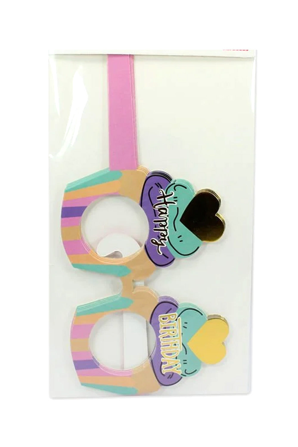 Çok Renkli  Cup Cake Temalı 6'lı Parti Gözlüğü