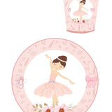 Pembe Balerin Temalı 8'li Bardak Tabak Set