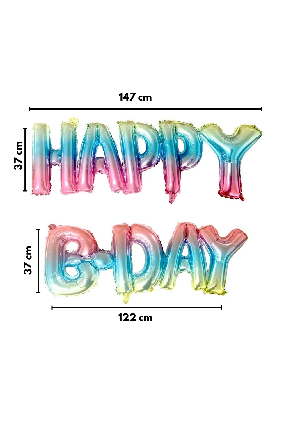 Çok Renkli  Happy B-Day Yazılı Parti Balonu