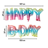 Çok Renkli  Happy B-Day Yazılı Parti Balonu